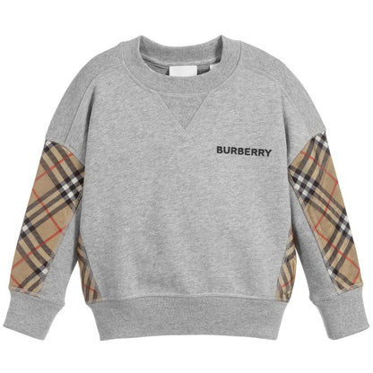 Boys Grey Logo Cotton Sweater