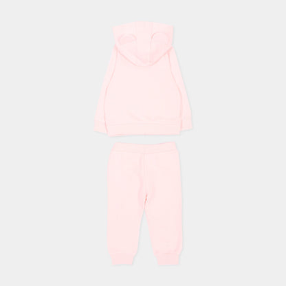 女婴浅粉色拉链棉套装