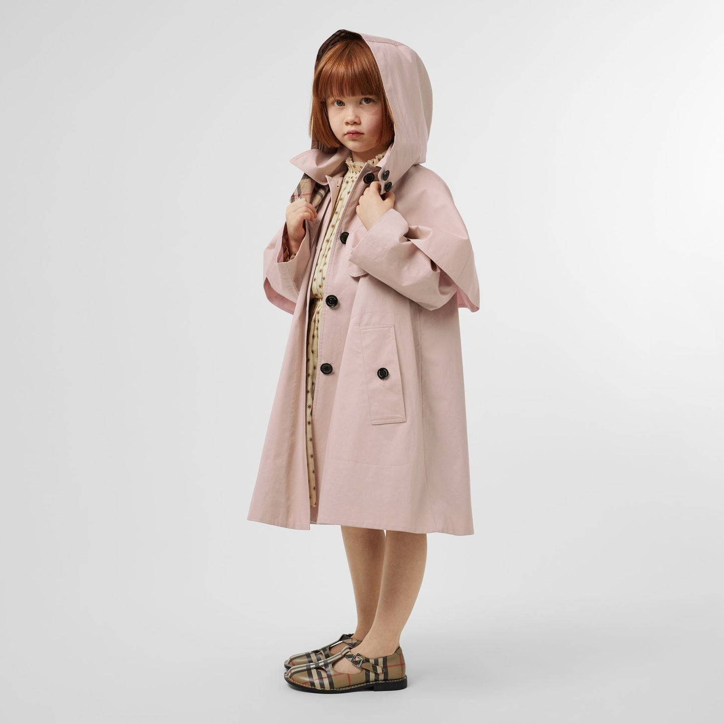 Girls Light Pink Cotton Coat