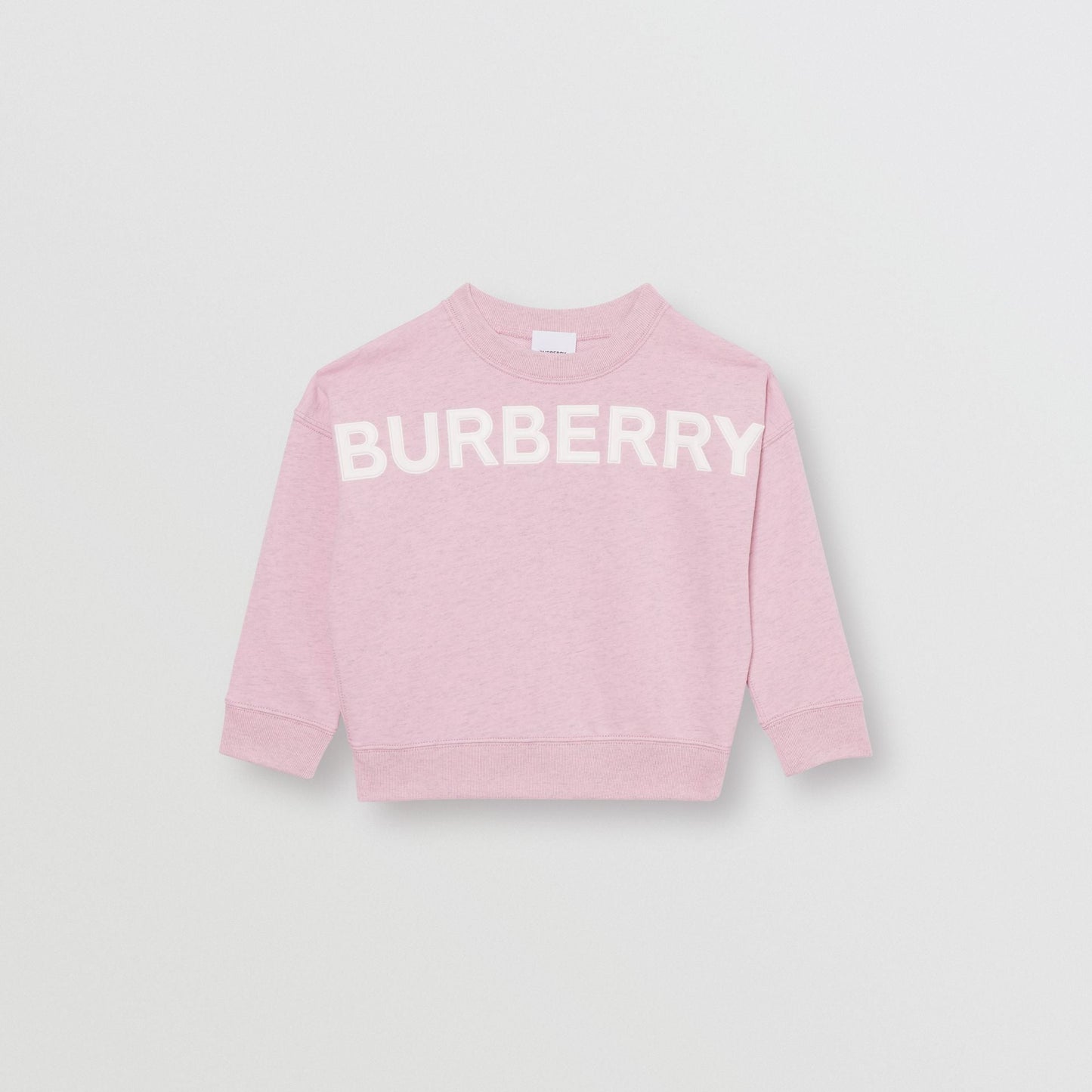 Girls Light Pink Logo Cotton Sweater