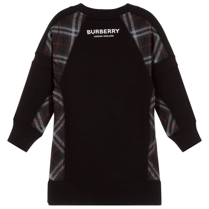 Girls Black Jersy Cotton Dress
