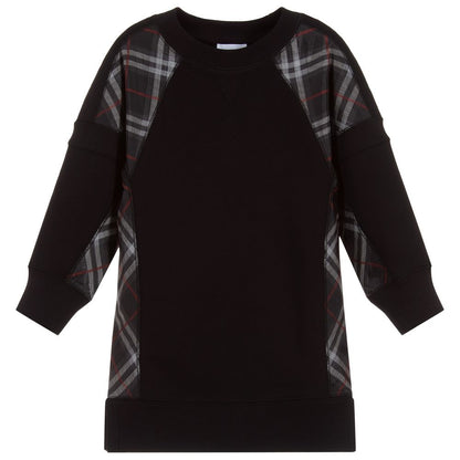 Girls Black Jersy Cotton Dress