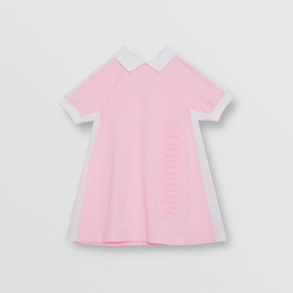 Girls Pink Logo Cotton Dress