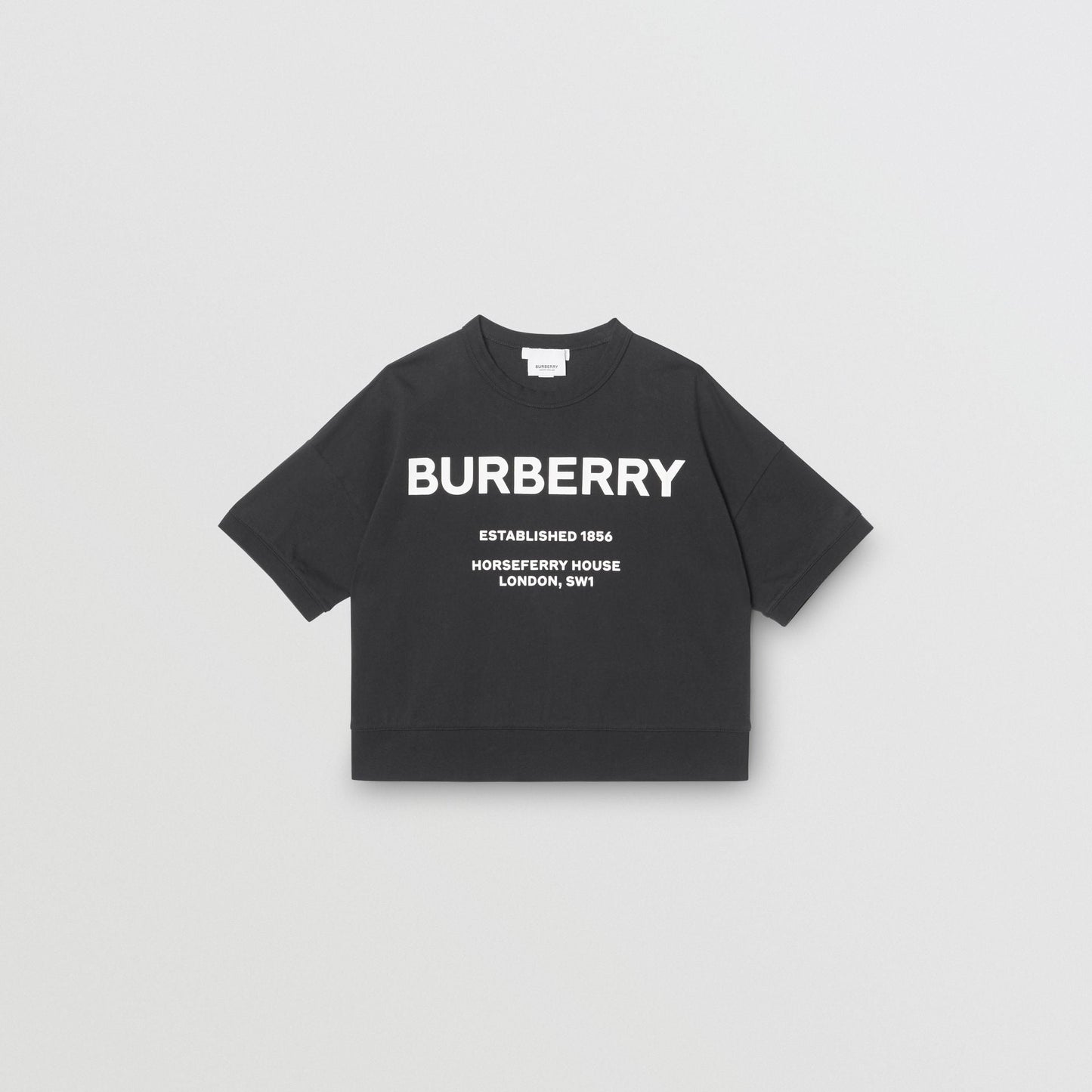 Girls Black Logo Cotton T-shirt