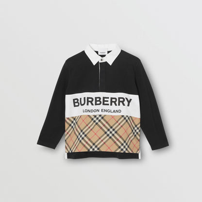 Boys Black & White Polo Cotton Shirt