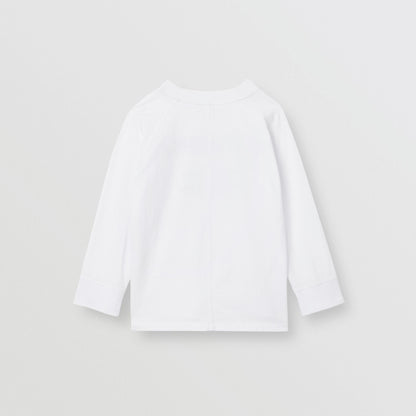 Boys White Logo Cotton Shirt
