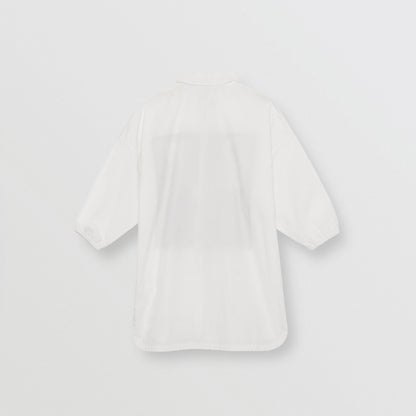 Girls White Printed Logo Cotton Dress