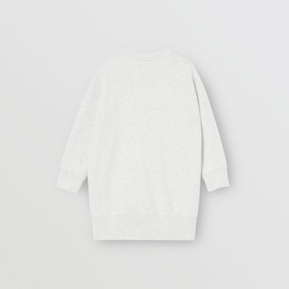 Girls Off-White Printed Cotton Dress