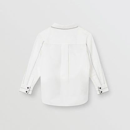 Girls White Cotton Shirt