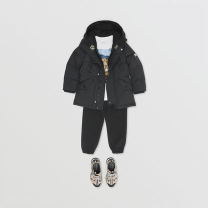 Boys Black Pocket Padded Down Coat