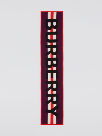 Boys & Girls Burgundy Logo Merino Wool Scarf (132.5 x 27CM)