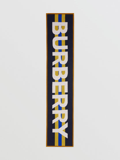 Boys & Girls Blue Logo Merino Wool Scarf (132.5 x 27CM)