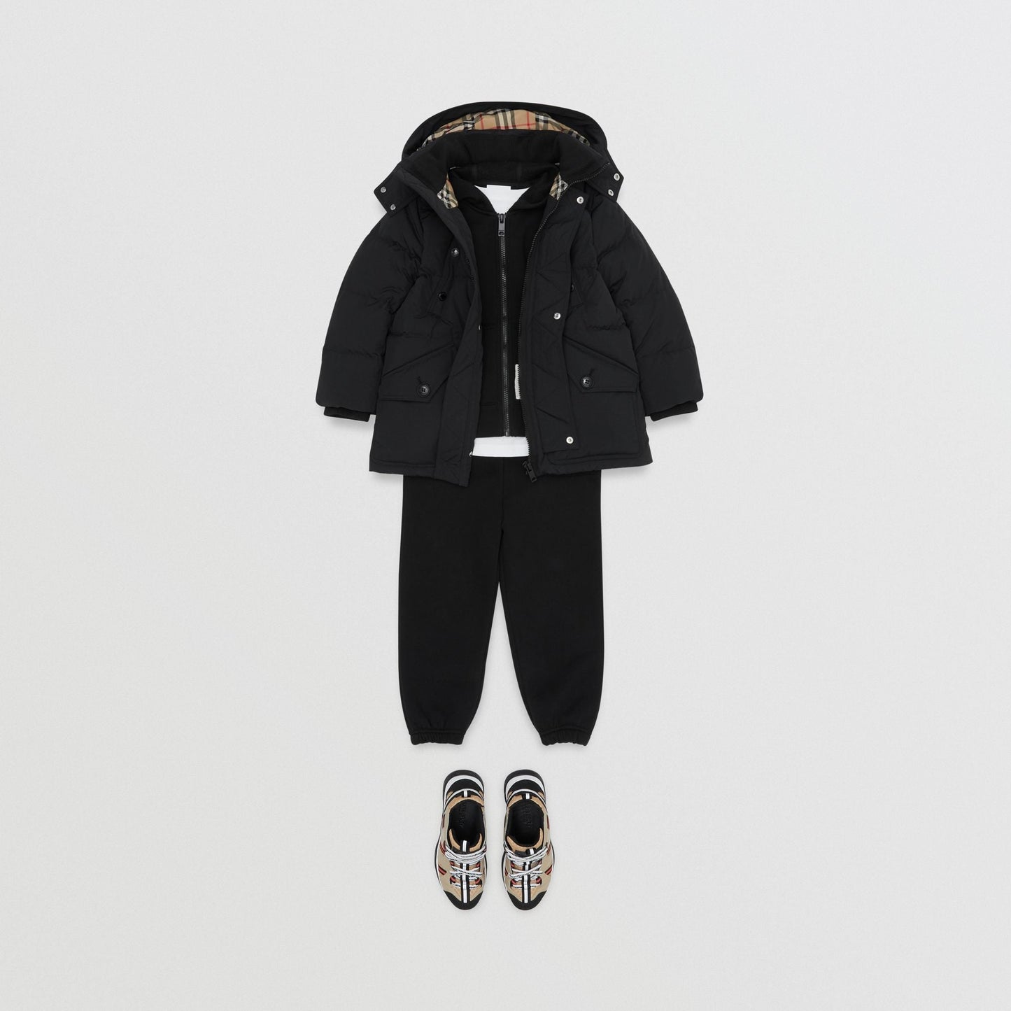 Boys Black Drawstring Cotton Trousers