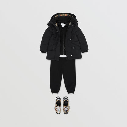 Boys Black Drawstring Cotton Trousers