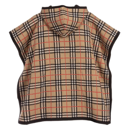 Girls Beige Check Wool Coat