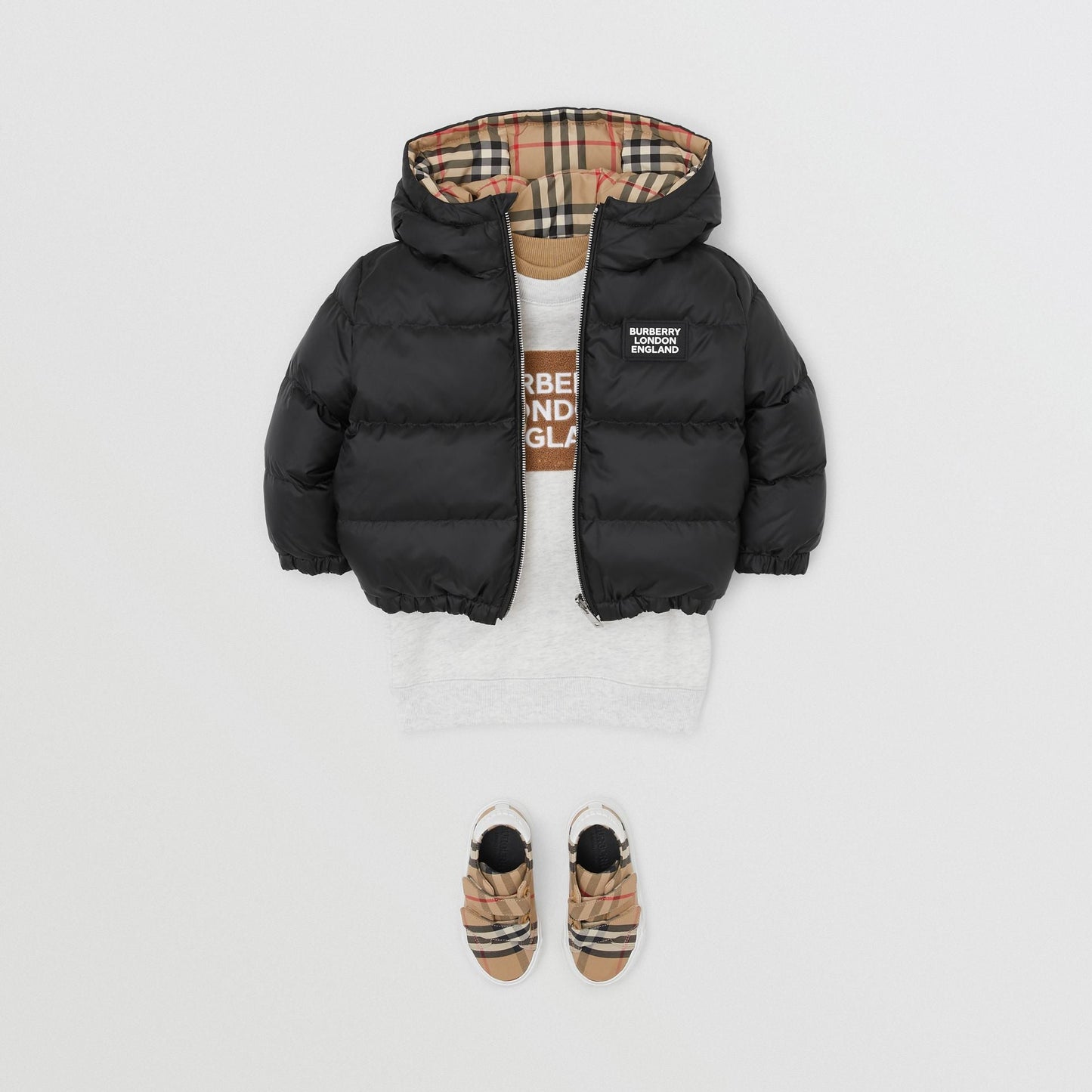 Baby Boys Black Reversible Padded Down Jacket