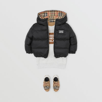 Baby Boys Black Reversible Padded Down Jacket