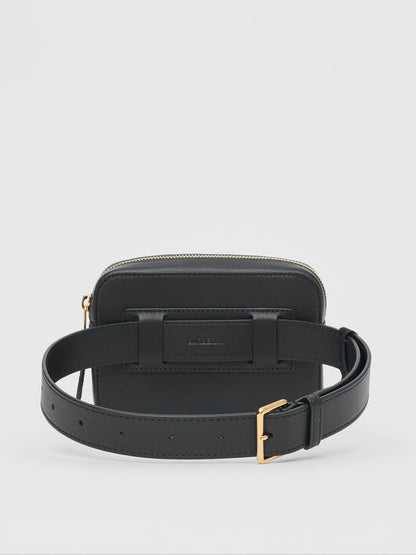 Girls Archive Beige Riveted Leather Waist Bag (16 x 4 x 12CM）