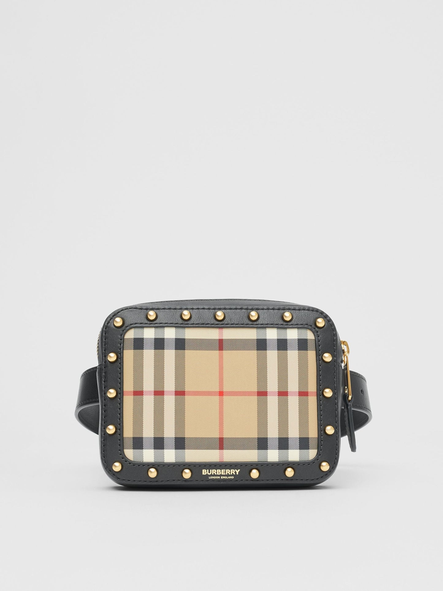 Girls Archive Beige Riveted Leather Waist Bag (16 x 4 x 12CM）