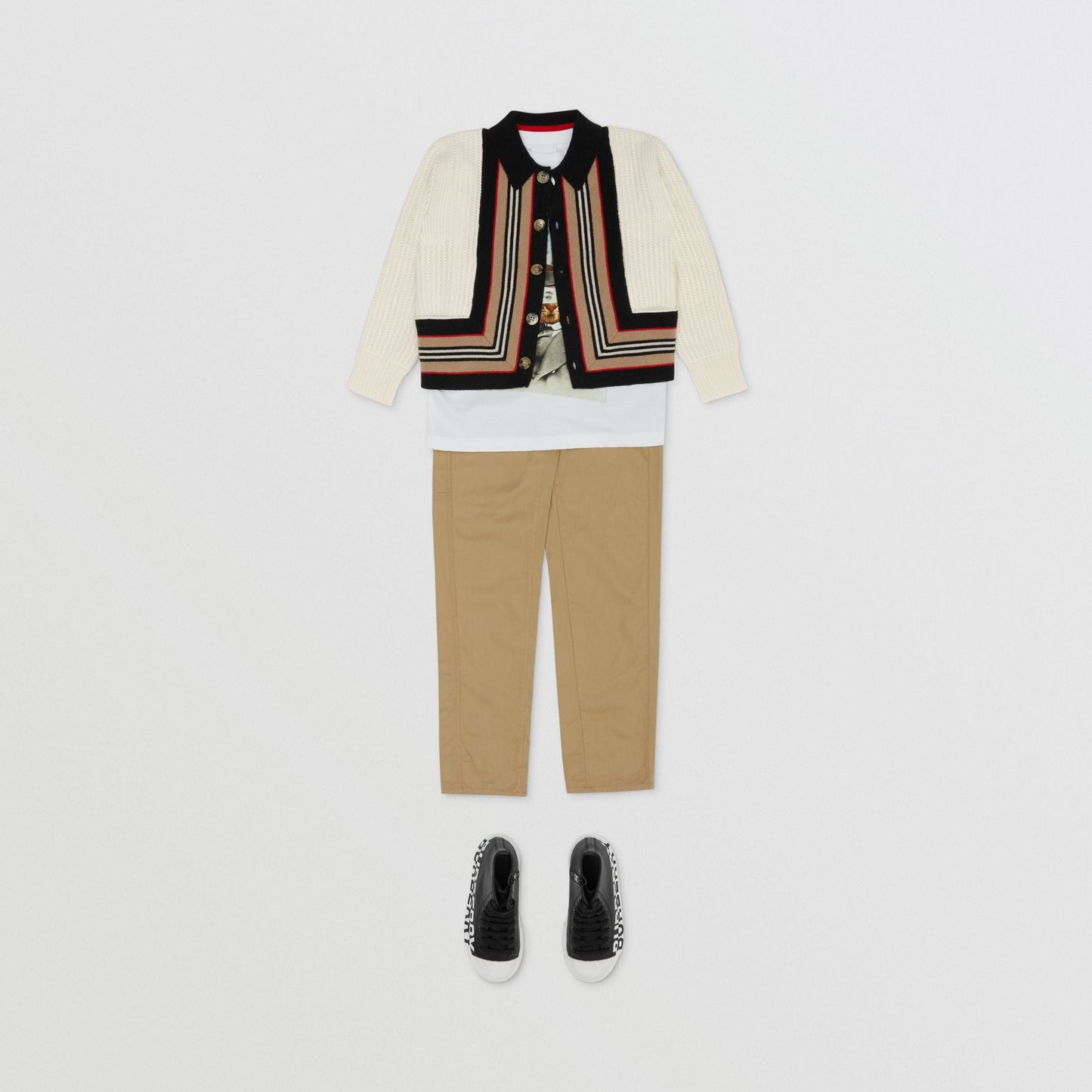 Girls White Wool Cardigan