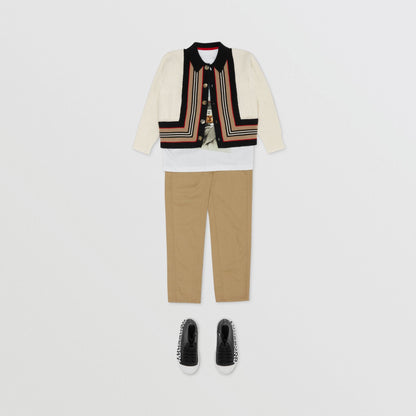 Girls White Wool Cardigan