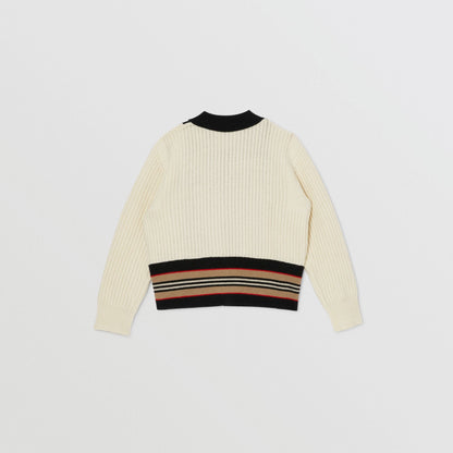 Girls White Wool Cardigan
