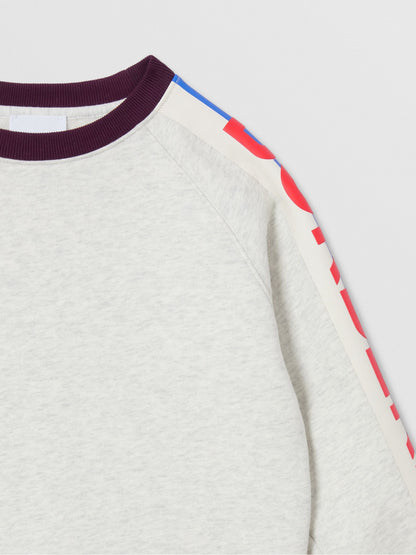 Girls White Logo Cotton Sweatshirt
