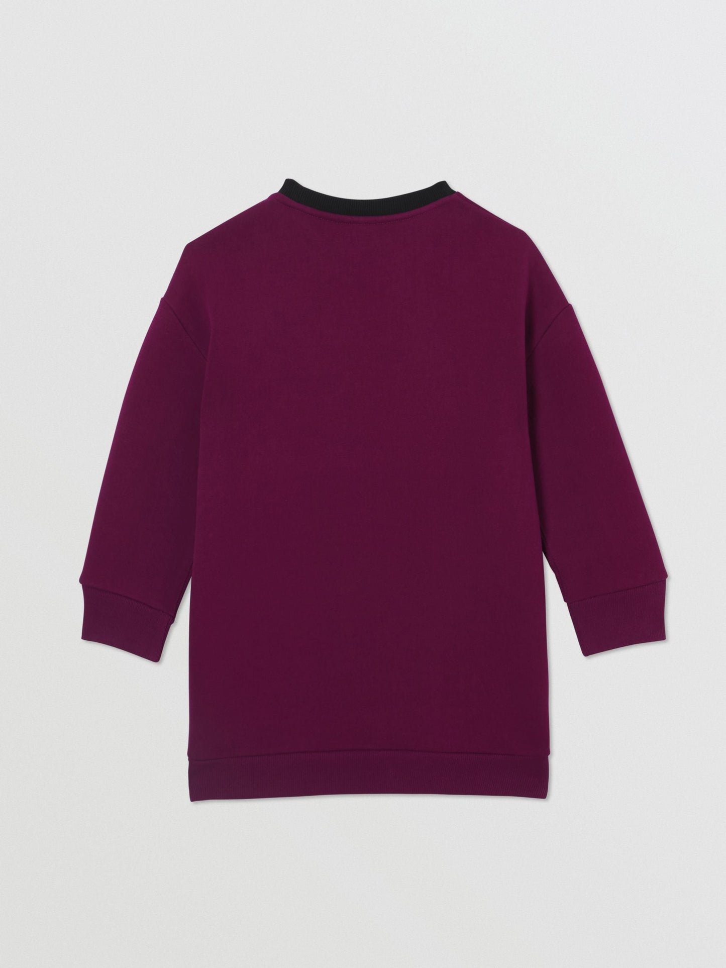 Girls Burgundy Logo Cotton Dress