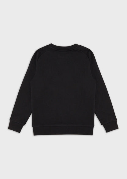 Boys Black Logo Cotton Sweatshirt