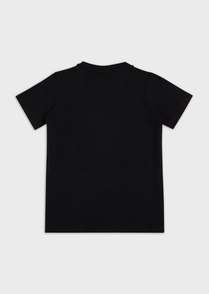 Boys Black Logo Cotton T-shirt