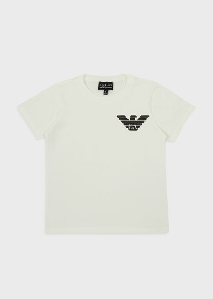 Boys White Cotton T-shirt