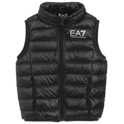 Boys Black Padded Down Gilet