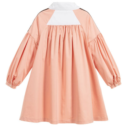 Girls Pink FF Cotton Dress