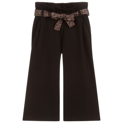 女童黑色直筒长裤