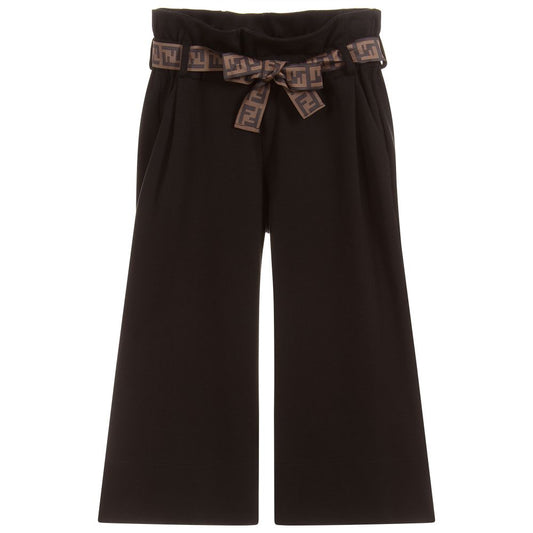 女童黑色直筒长裤