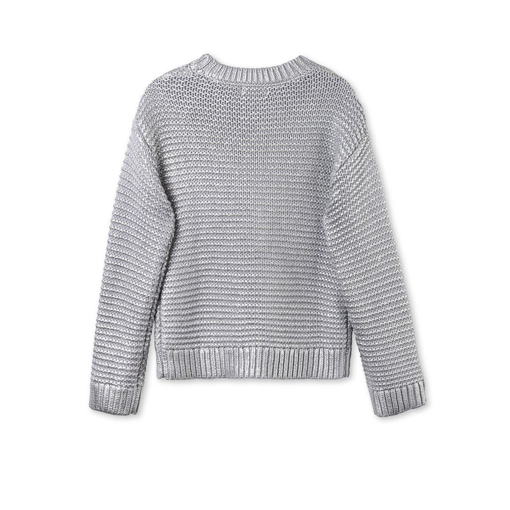Girls & Boys Heather Grey Cotton 'Blossom' Sweater