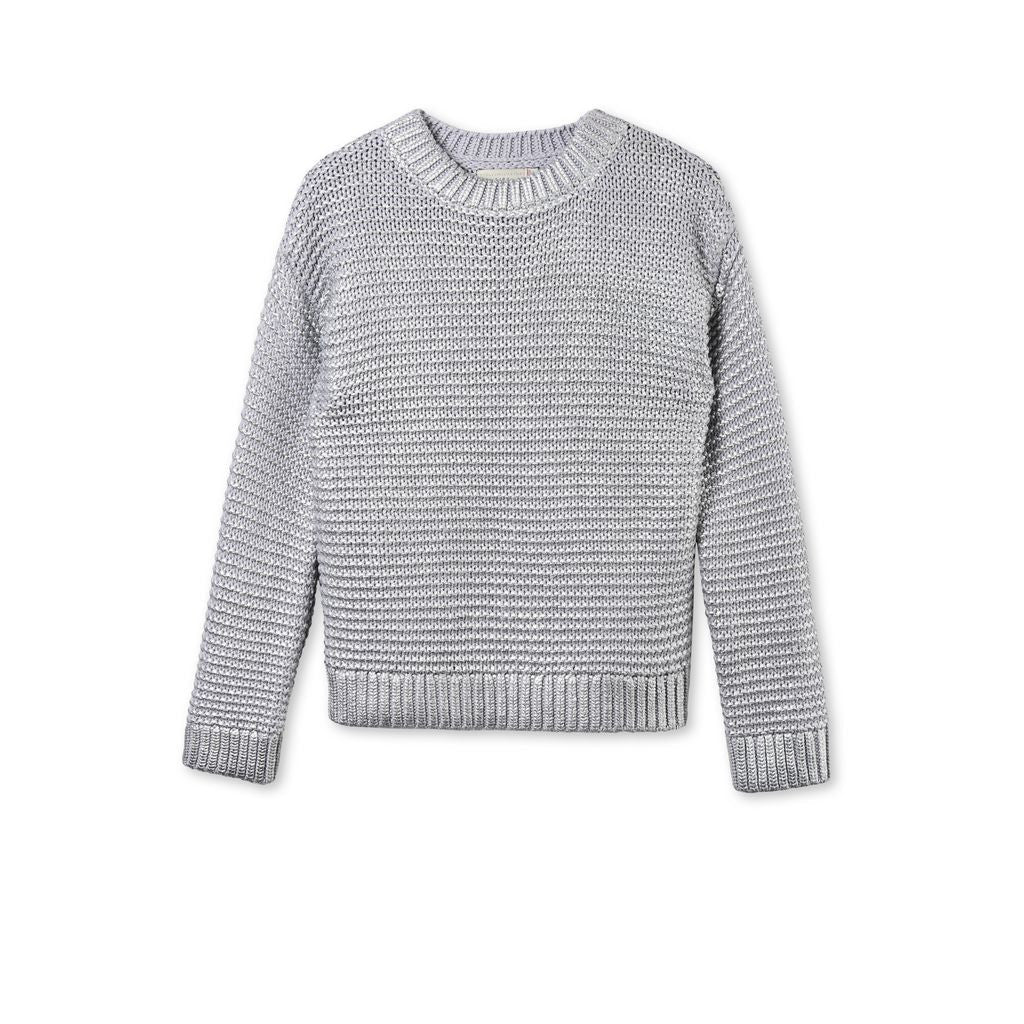 Girls & Boys Heather Grey Cotton 'Blossom' Sweater
