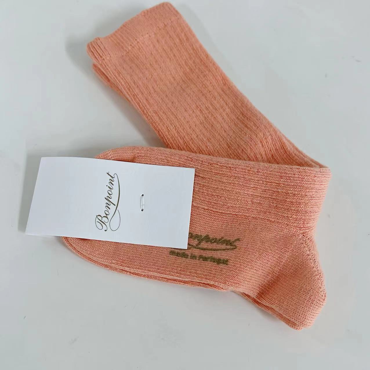 女童粉色棉袜