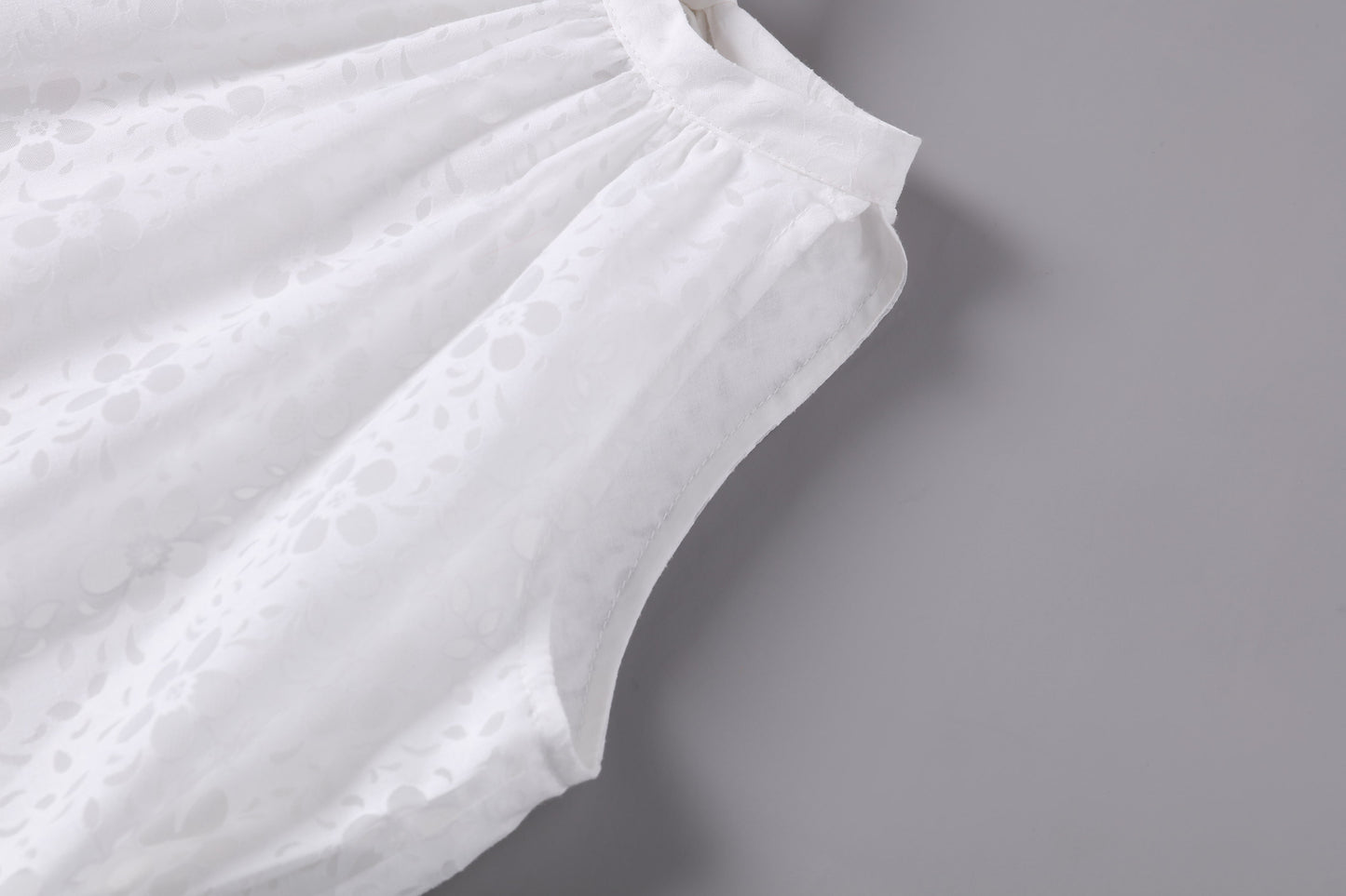 女童白色度假长礼服裙
