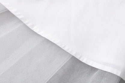 女童白色蝴蝶袖长礼服裙