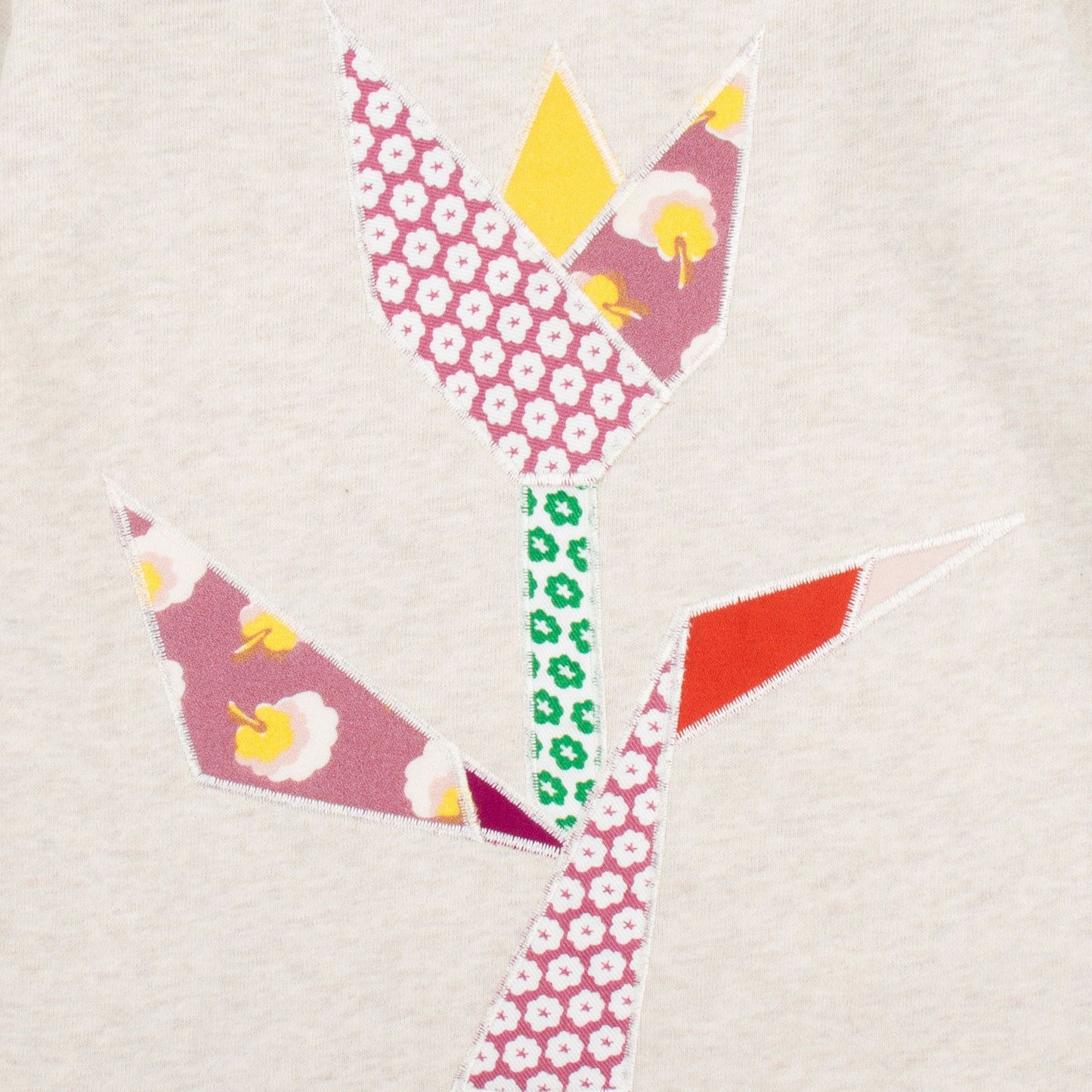 Baby Grey Cotton Jersey Dress With Print Multicolor Flower Logo
