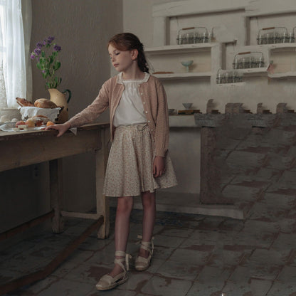 女童粉色针织开衫