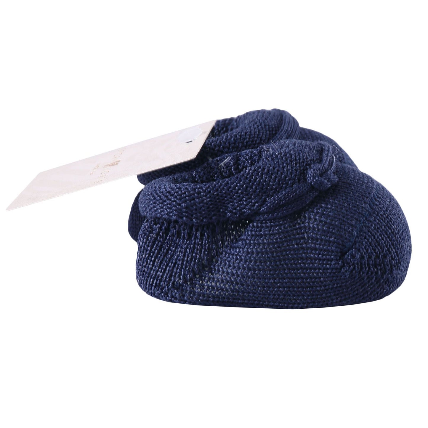 Baby Navy Blue Knitted Cotton Shoes