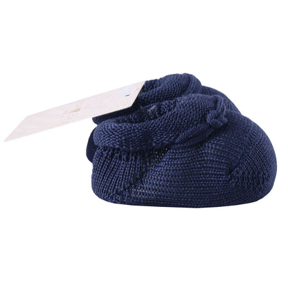 Baby Navy Blue Knitted Cotton Shoes