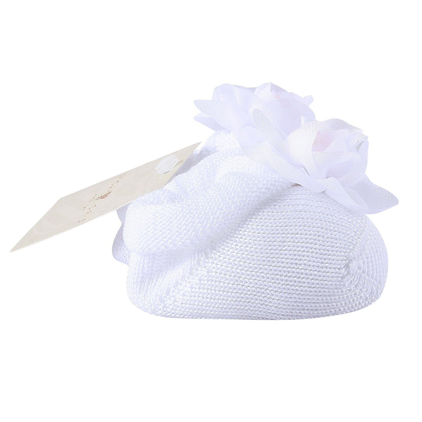 Baby White Knitted Cotton Rose Shoes&Hair Band Gift Set