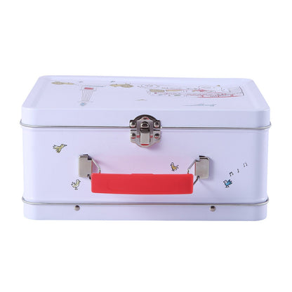Baby Boys White Allover Printed Trims Suitcase