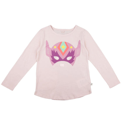 Barley Girls Pink Super Stella Heroes T-Shirt With Star Patches