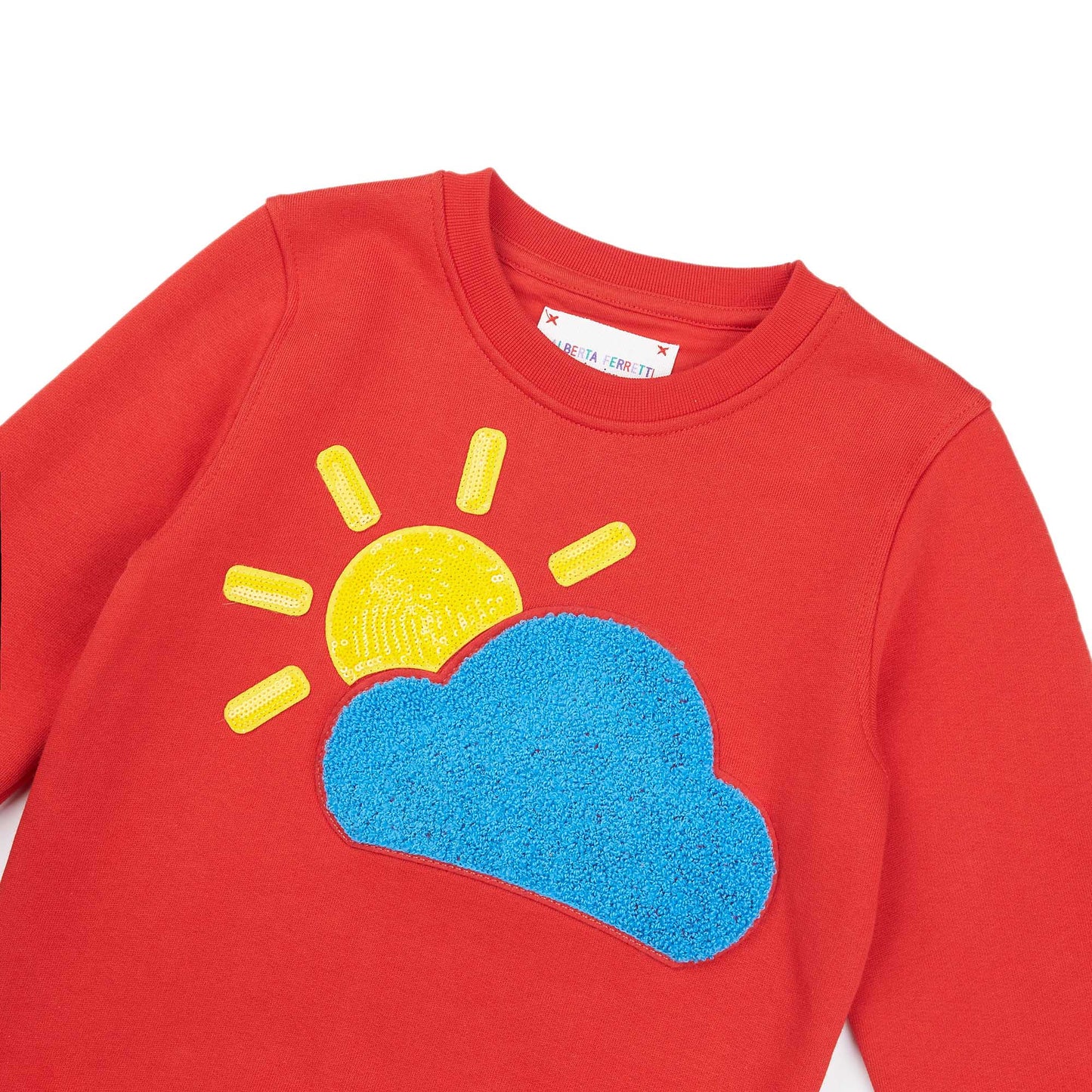 女童红色棉卫衣