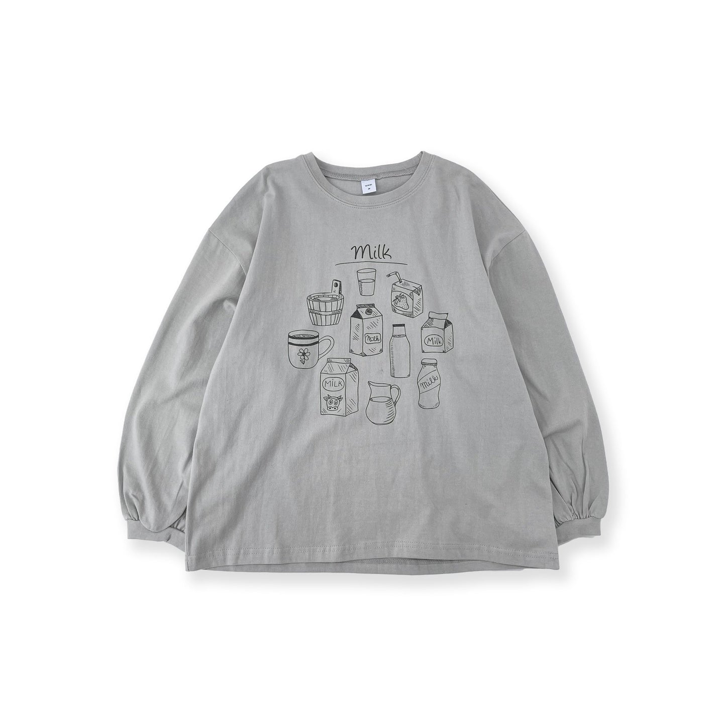 女童灰色印花棉T恤