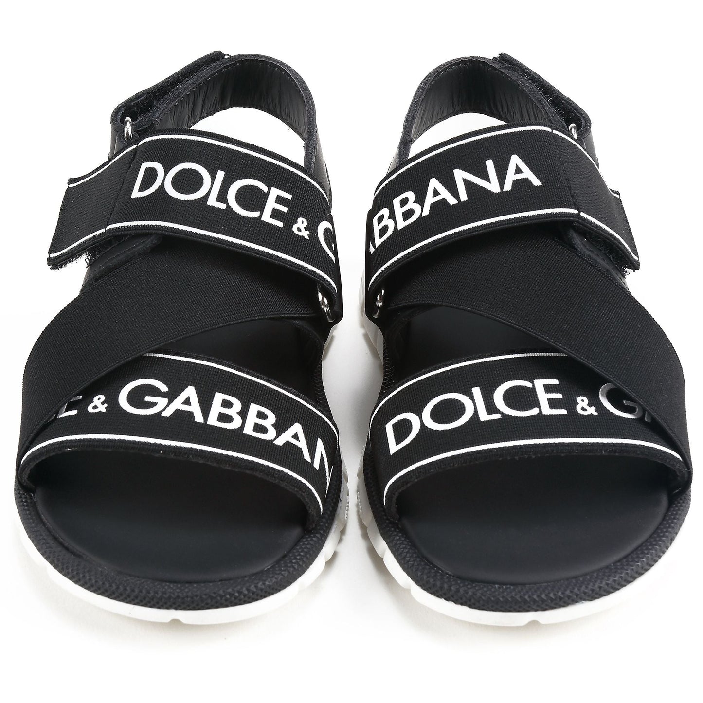 Girls & Boys Black Logo Sandals